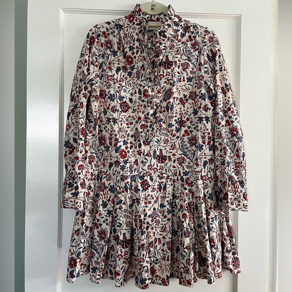 Tuckernuck Women's Indigo Chintz Tate Dress Mini Length Floral Print S
